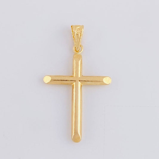 Pendant Flat Tip Cross Plain 1g / 1 1/2 in 18K Yellow Gold