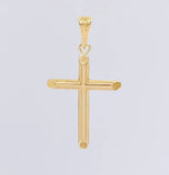 Pendant Flat Tip Cross Plain 1g / 1 1/2 in 18K Yellow Gold