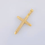 Pendant Cross Flat Tips Plain 0.95g / 1 1/2 in Yellow Gold 18K
