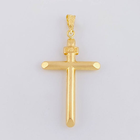 Dije Cruz Puntas Planas 1.55g / 1 3/4 in Oro Amarillo 18K