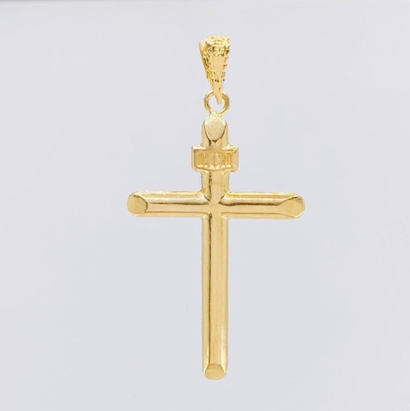 Dije Cruz Puntas Planas 1.55g / 1 3/4 in Oro Amarillo 18K