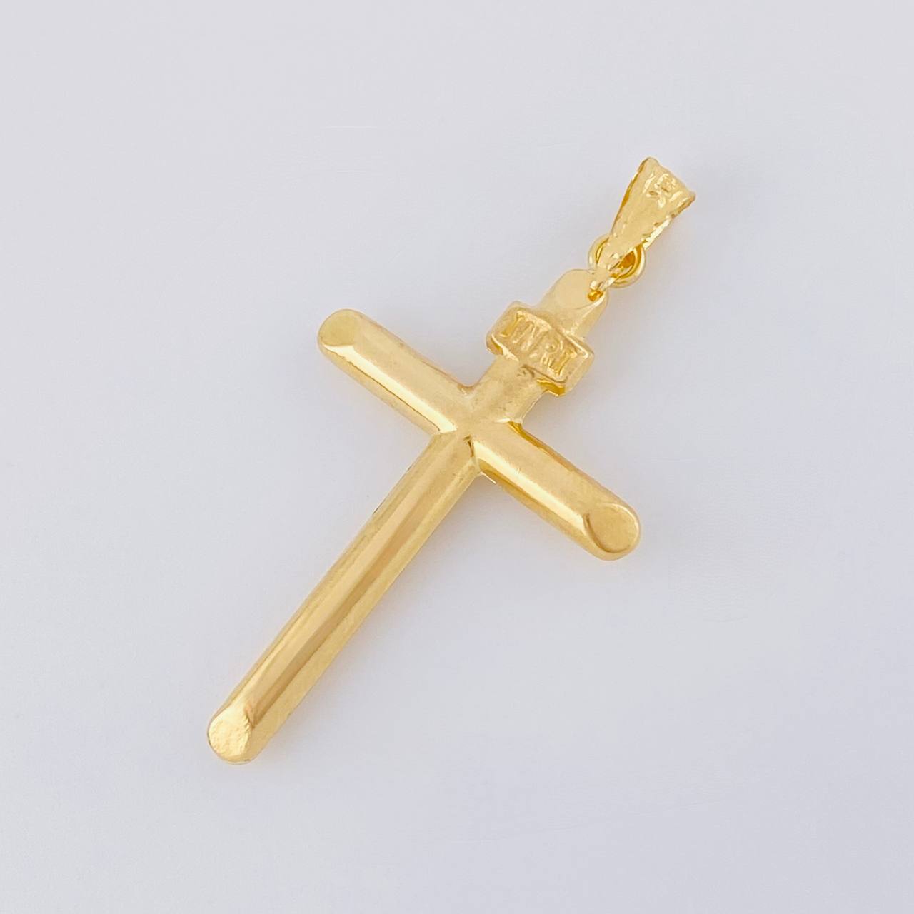 Dije Cruz Puntas Planas 1.6g / 1 3/4 in Oro Amarillo 18K