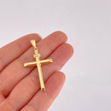 Dije Cruz Puntas Planas 1.55g / 1 3/4 in Oro Amarillo 18K