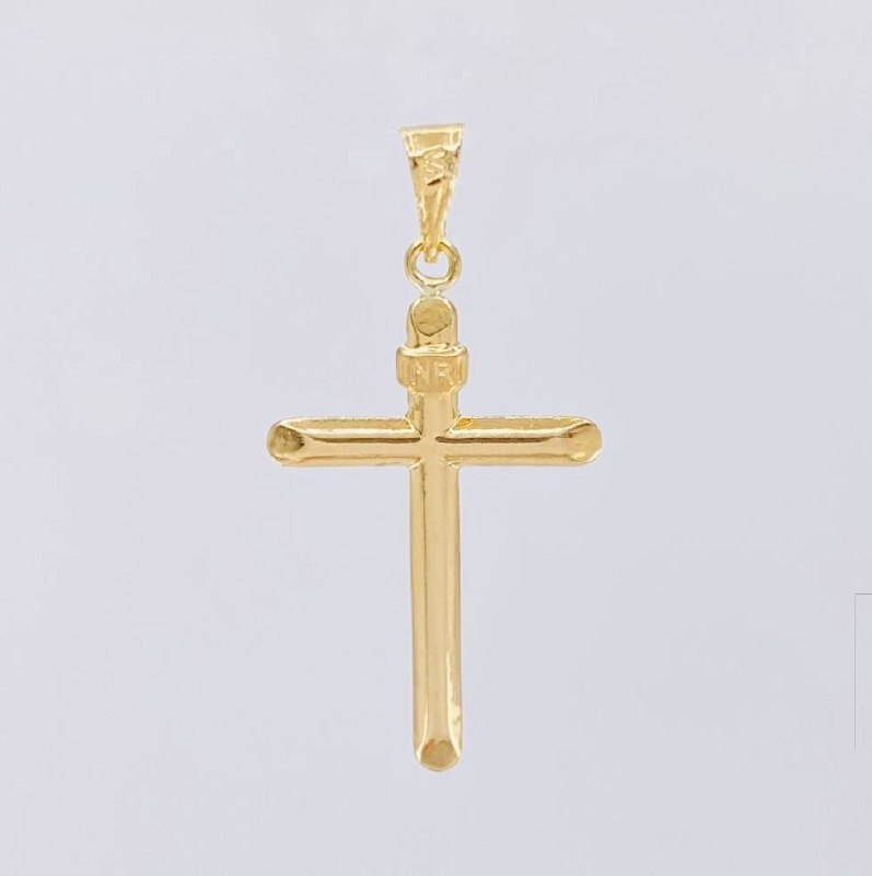 Dije Cruz Puntas Planas 1.25g / 1 1/2 in Oro Amarillo 18K