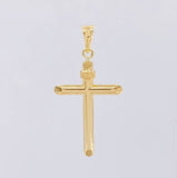 Dije Cruz Puntas Planas 1.25g / 1 1/2 in Oro Amarillo 18K