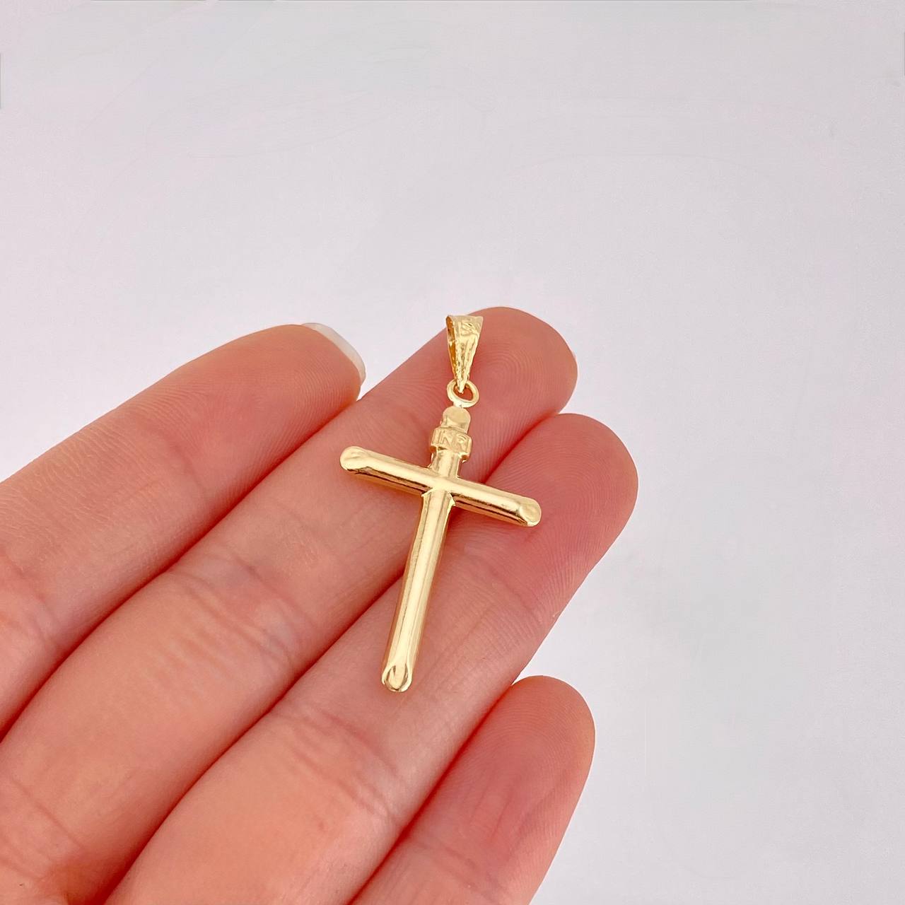 Dije Cruz Puntas Planas 1.25g / 1 1/2 in Oro Amarillo 18K
