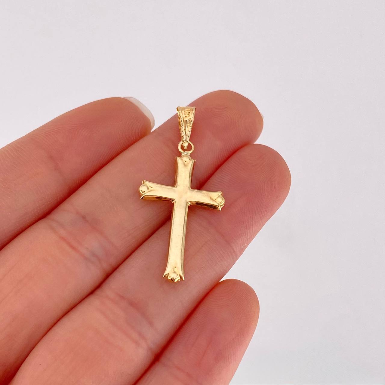 Dije Cruz Cuatro Destellos 0.95g / 1 1/2 in Oro Amarillo 18K