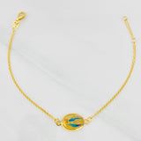 Pulso Modulable Aro Seguido Virgen Milagrosa 1.8g / 7 1/4 in - 6 1/2 in / 0.86mm Oro Amarillo 18K