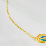 Pulso Modulable Aro Seguido Virgen Milagrosa 1.8g / 7 1/4 in - 6 1/2 in / 0.86mm Oro Amarillo 18K
