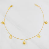 Classic Link Anklet Figures 2.45g / 9 in / 1mm Yellow Gold 18K