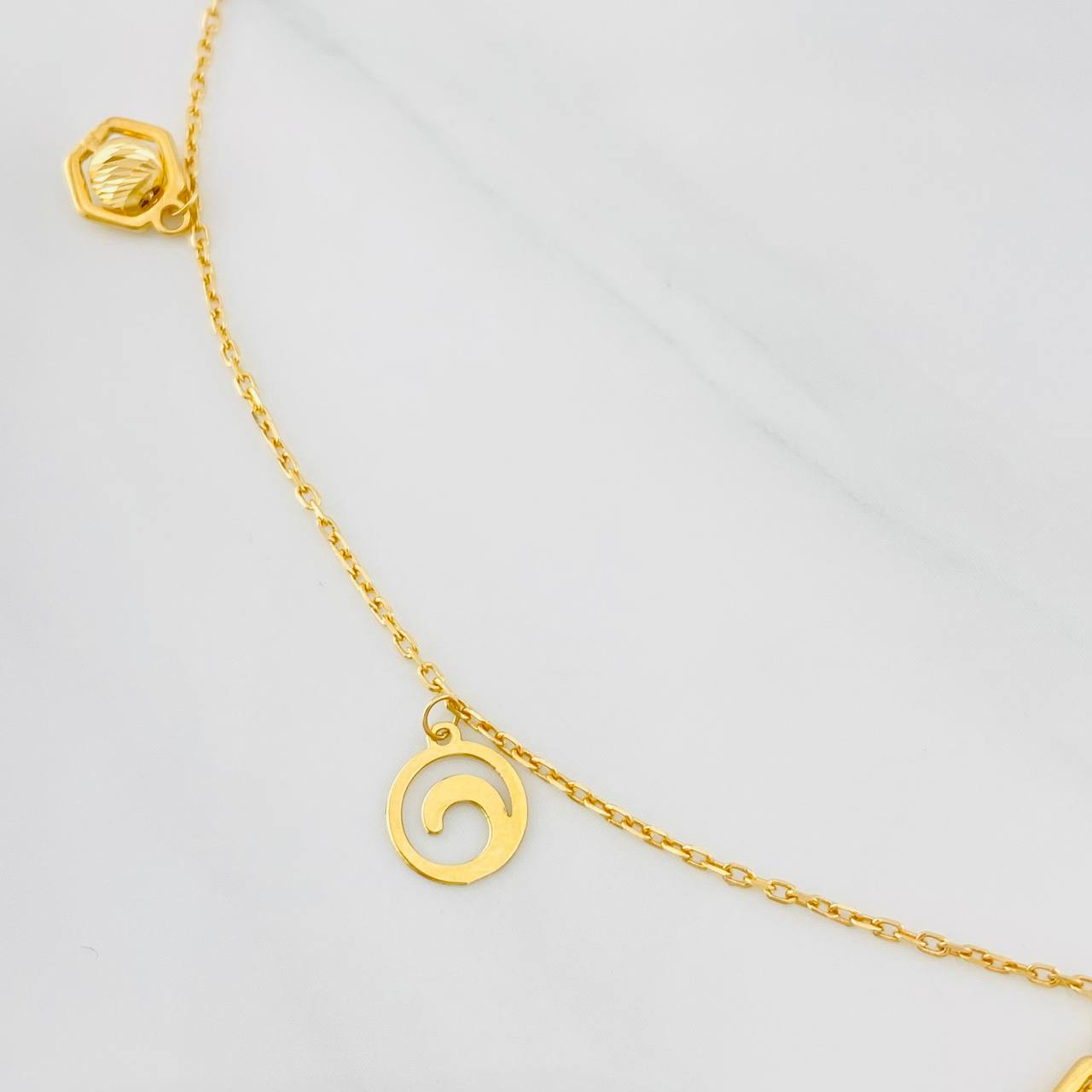 Classic Link Anklet Figures 2.45g / 9 in / 1mm Yellow Gold 18K