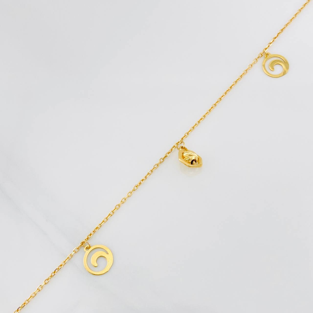 Classic Link Anklet Figures 2.45g / 9 in / 1mm Yellow Gold 18K