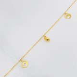 Classic Link Anklet Figures 2.45g / 9 in / 1mm Yellow Gold 18K