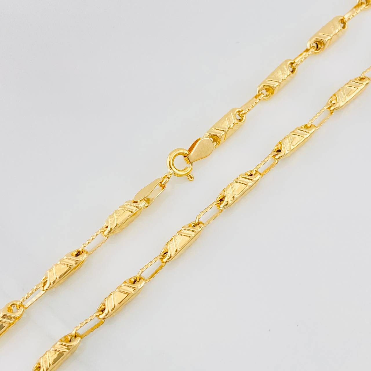 Cadena Eslabón Texturizado 13.85g / 26 in / 3.5mm Oro Amarillo 18K