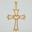 Dije Silueta Cruz Corazon 3.1gr / 2 in / Oro Amarillo 18K $