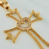 Dije Silueta Cruz Corazon 3.1gr / 2 in / Oro Amarillo 18K $
