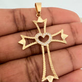 Dije Silueta Cruz Corazon 3.1gr / 2 in / Oro Amarillo 18K $