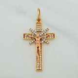 Dije Cruz Cristo 2.5gr / 1 1/2 in / Tres Oros 18K $