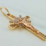 Dije Cruz Cristo 2.5gr / 1 1/2 in / Tres Oros 18K $