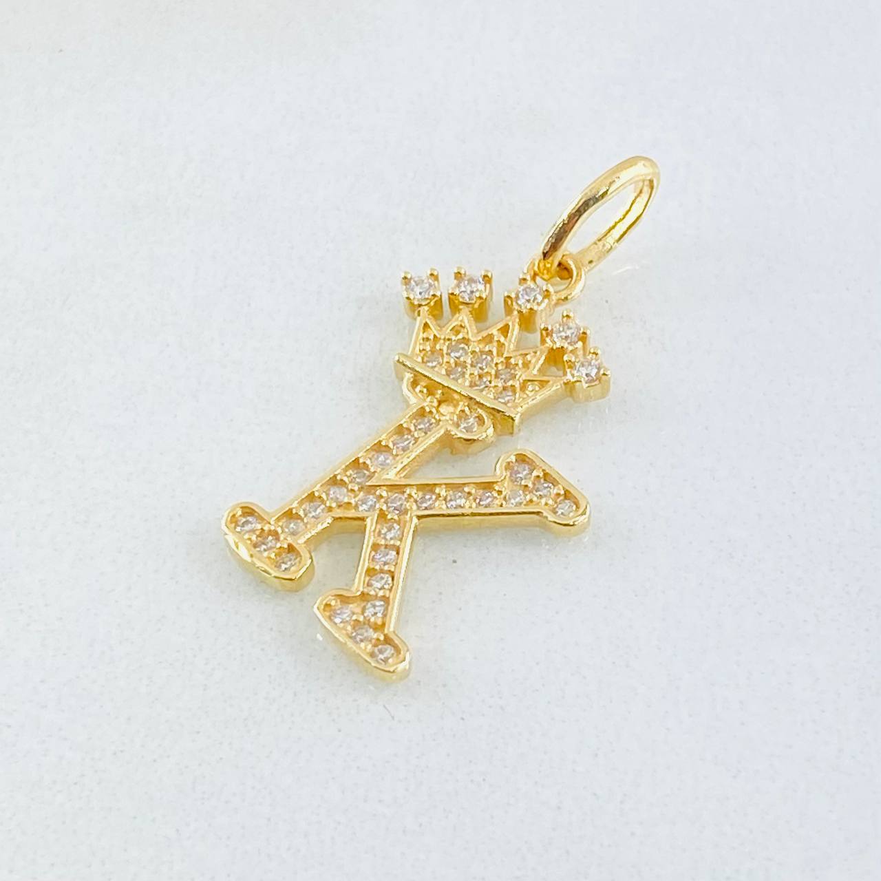 Pendant Crown Letter K 2gr / 1.0in / 18K Gold