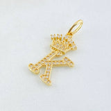 Pendant Crown Letter K 2gr / 1.0in / 18K Gold