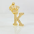 Pendant Crown Letter K 2gr / 1.0in / 18K Gold