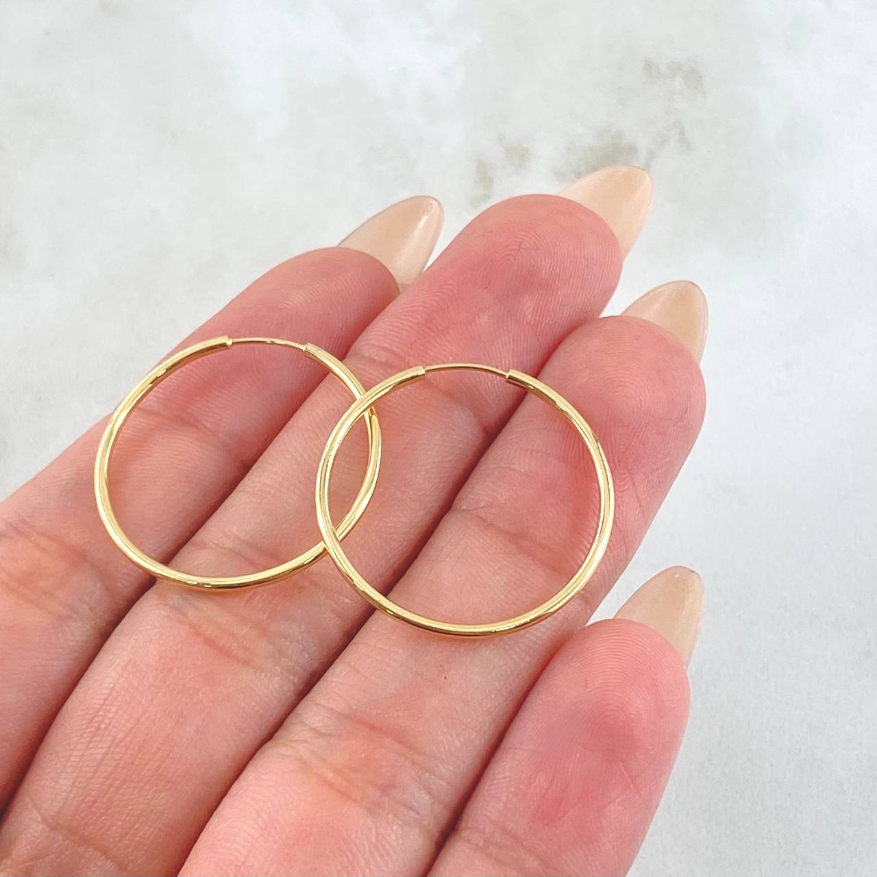 Hoop Earrings Hoop 1.3gr / 1in / 18K Gold
