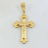 Pendant Cross Christ Florenced 1.9gr / 1 1/2 in / 18K Gold
