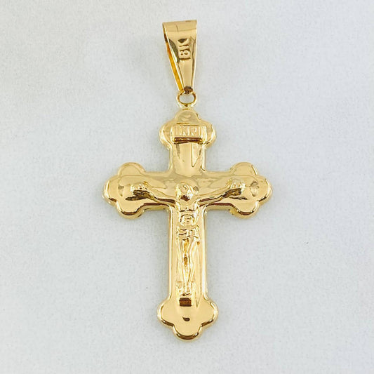 Dije Crúz Cristo Florenciada 1.95gr / 1 1/2 in / Oro Amarillo 18K ©