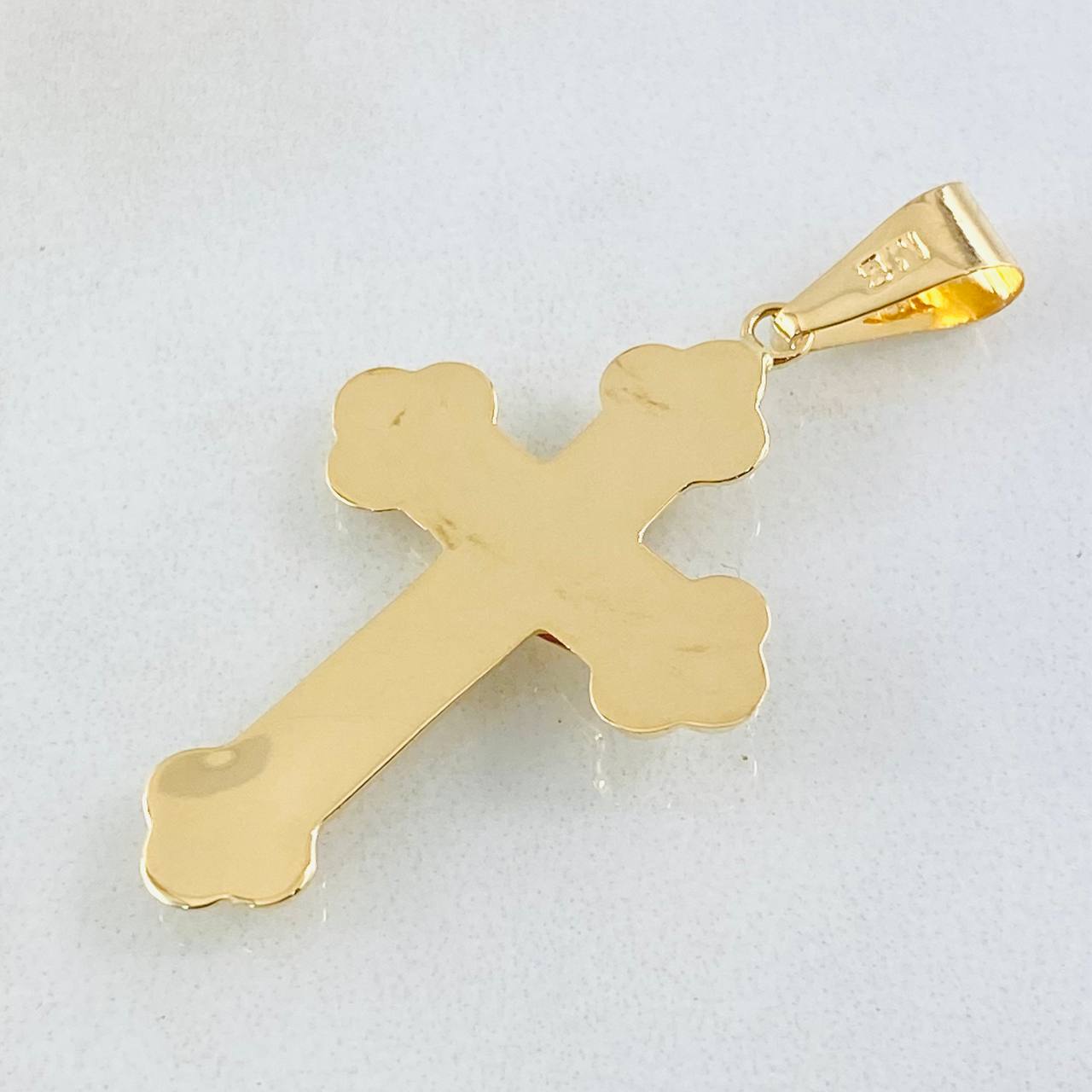 Dije Crúz Cristo Florenciada 1.95gr / 1 1/2 in / Oro Amarillo 18K ©