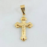 Pendant Cross Christ Florenced 1.55gr / 1.4in / 18K Gold