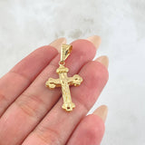 Dije Crúz Cristo Florenciada 1.5gr / 1 1/2 in / Oro Amarillo 18K ©