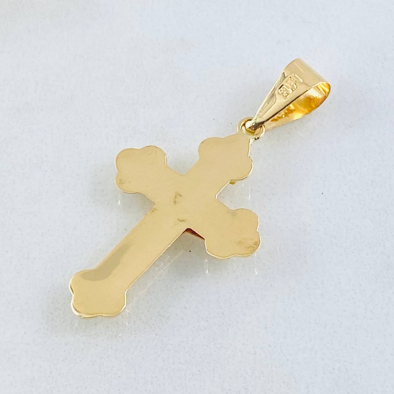 Pendant Cross Christ Florenced 1.55gr / 1.4in / 18K Gold