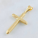 Dije Cruz Puntas Planas 1.55gr / 1 3/4 in / Oro Amarillo 18K *