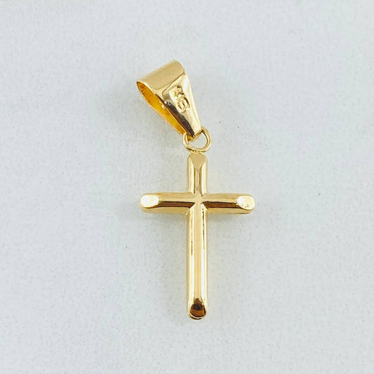 Pendant Cross Flat Tips 0.3gr / 0.75in / 18K Gold