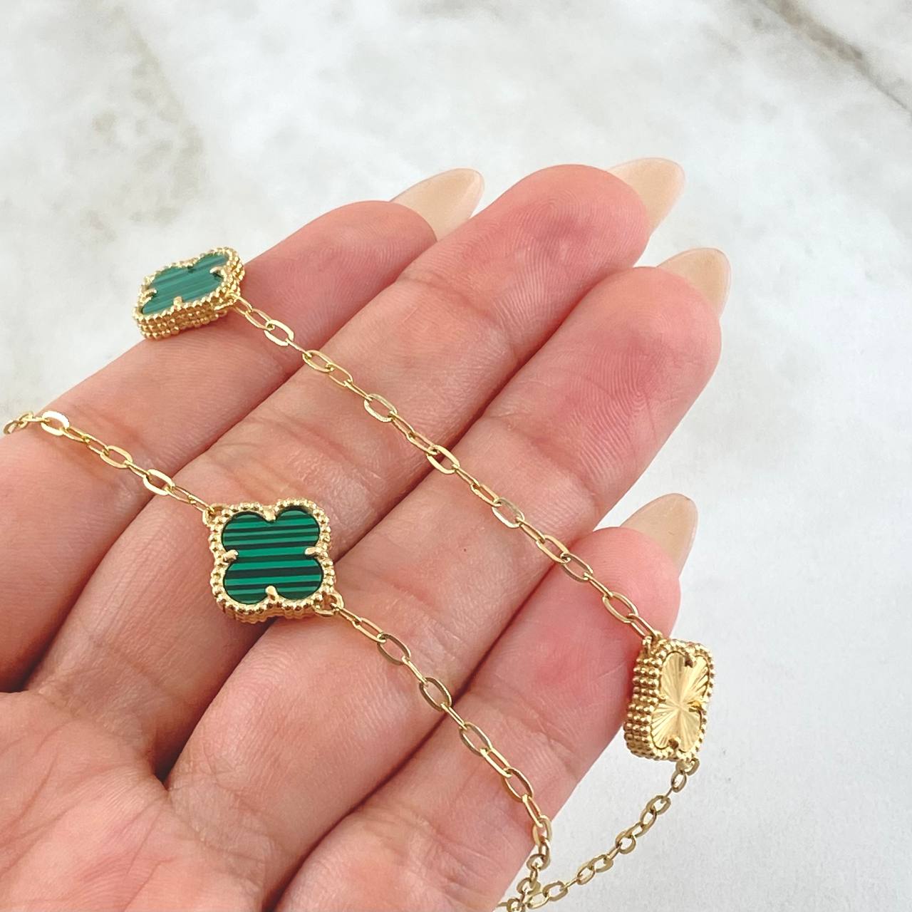 Green Clover Chain 10.45gr / 21.7in / 18K Gold