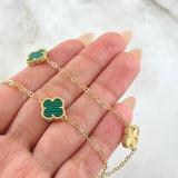 Green Clover Chain 10.45gr / 21.7in / 18K Gold