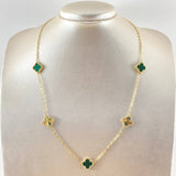 Green Clover Chain 10.45gr / 21.7in / 18K Gold
