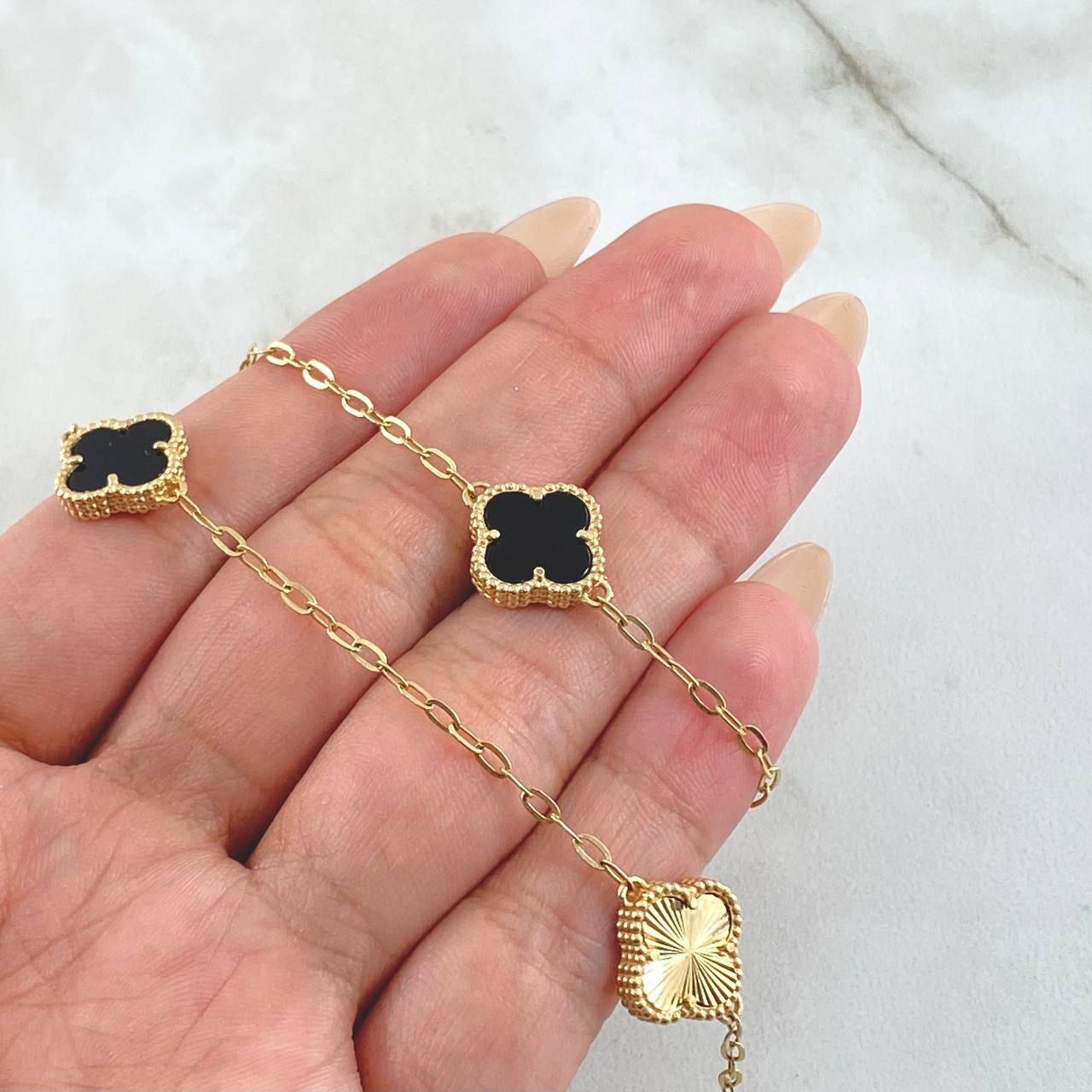 Black Gold Clover Chain 10gr / 19.7in / 18K Gold