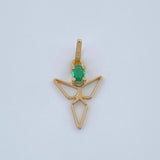 Dije Angel Figura Esmeralda 0.5gr / 3/4 in / Oro Amarillo 18K %