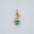 Pendant Pear Shape Emerald 12Pts 0.45gr / 3/4 in / Yellow Gold 18K %