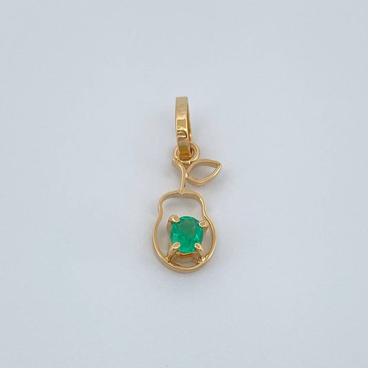 Dije Pera Figura Esmeralda 12Pts 0.45gr / 3/4 in / Oro Amarillo 18K %
