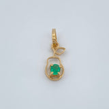 Pendant Pear Shape Emerald 12Pts 0.45gr / 3/4 in / Yellow Gold 18K %