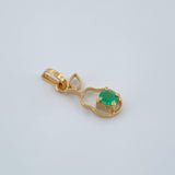 Pendant Pear Shape Emerald 12Pts 0.45gr / 3/4 in / Yellow Gold 18K %