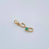 Dije Fonendoscopio Figura Esmeralda 0.35gr / 3/4 in / Oro Amarillo 18K %