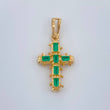 Dije Cruz Barroco Esmeraldas 3.15gr / 1 1/4 in / Oro Amarillo 18K %