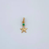 Dije Estrella Esmeralda 0.25gr / 1/2 in / Oro Amarillo 18K %