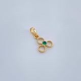 Dije Figura Trebol Esmeralda 0.35gr / 1/2 in / Oro Amarillo 18K %