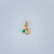 Dije Luna Figura Esmeralda 04Pts 0.25gr / 1/2 in / Oro Amarillo 18K %
