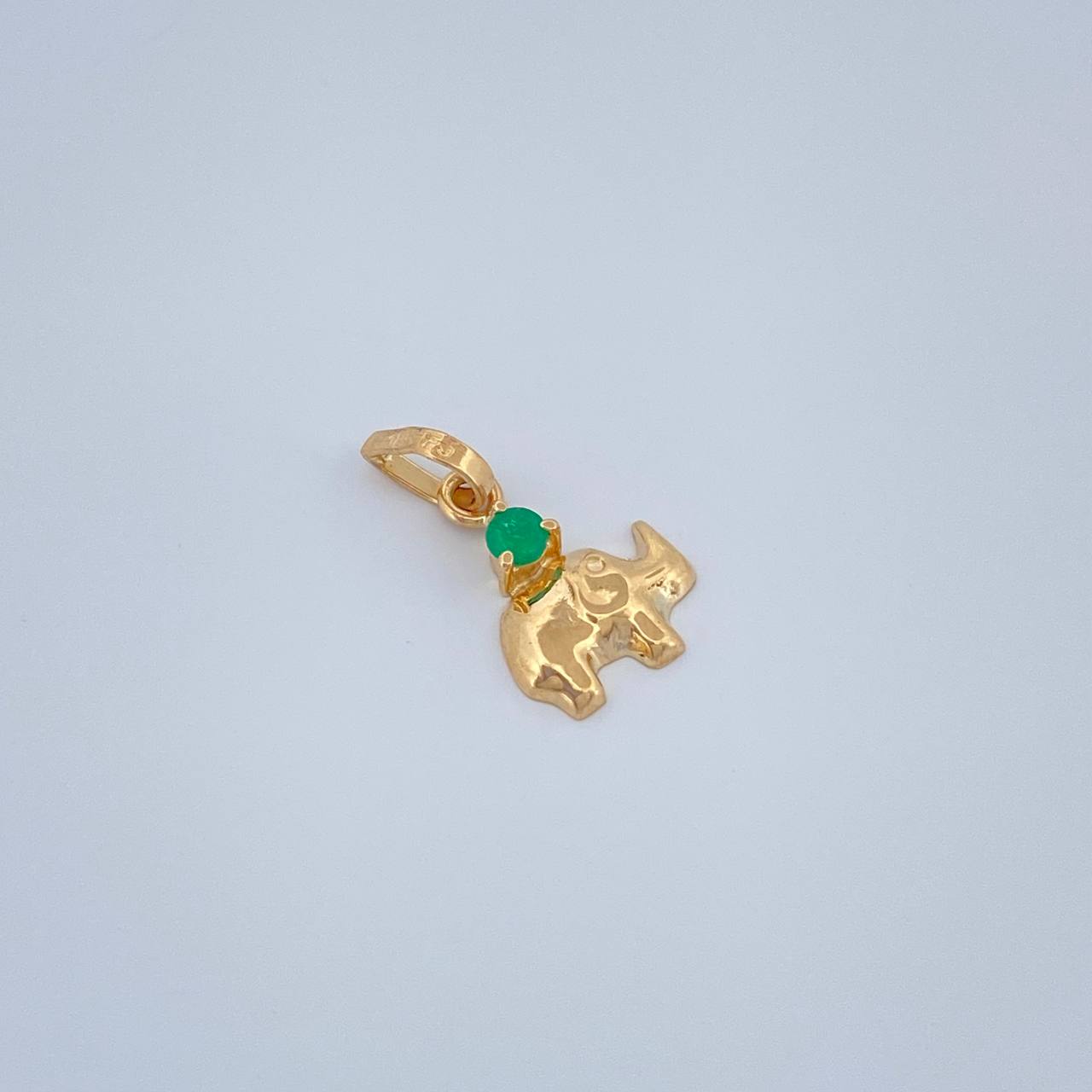 Pendant Elephant Emerald 0.35gr / 1/2 in / Yellow Gold 18K %
